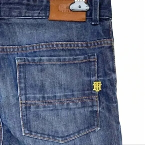 Tommy Hilfiger Jeans Slim Straight  Leg Dark Blue Denim Boys Size 18 - Picture 5 of 16